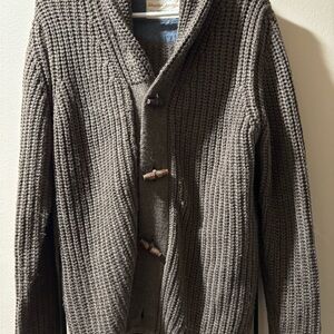 Weatherproof Men's Gray Cardigan with Toggle Buttons